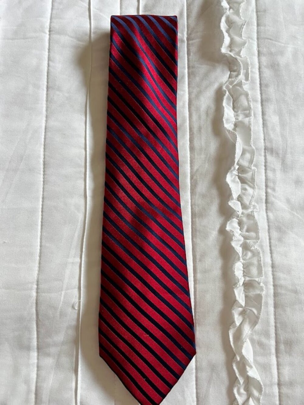 US Polo Association Red/Blue Striped Silk Tie